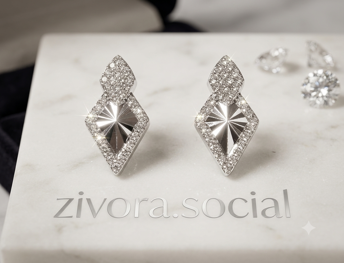 Crystal geometric earrings